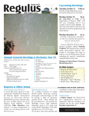 Regulus, October 2012 Issue