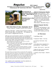 Regulus August 2021 Issue